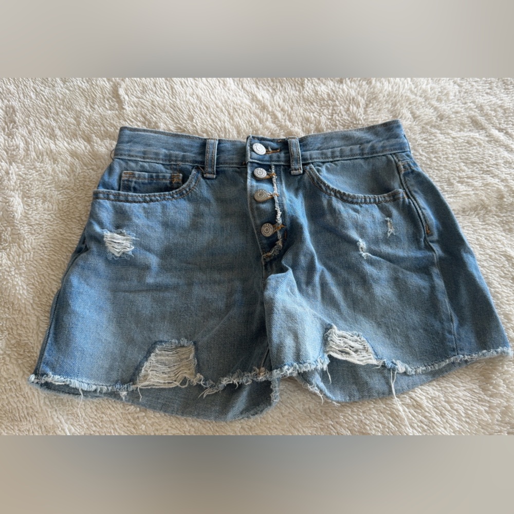 Old Navy Light Blue Distressed Denim Shorts